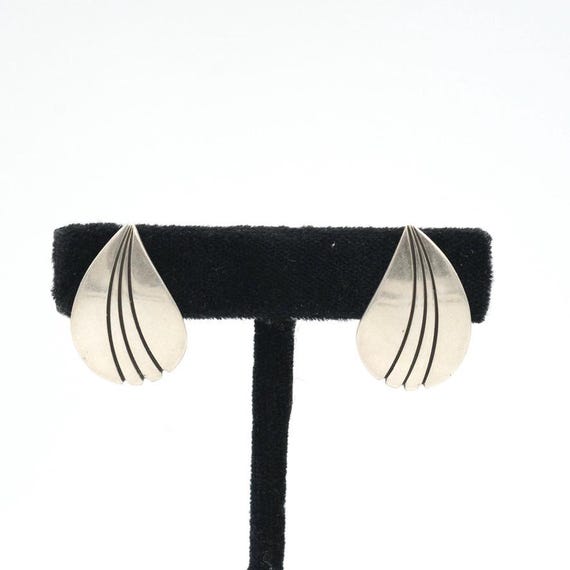 Vintage Sterling Silver Statement Stud Earrings 1" - image 5