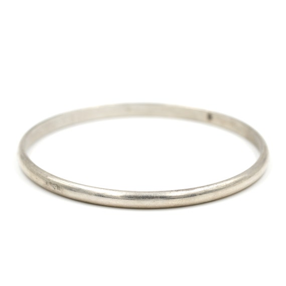 Solid Sterling Silver Bangle Bracelet // Simple Ba