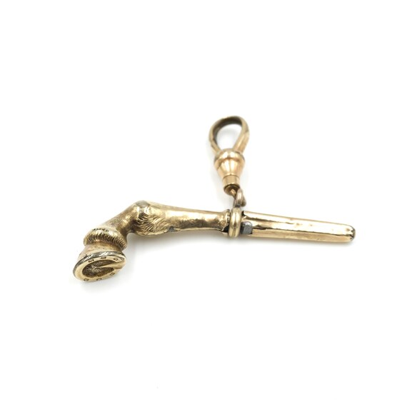 Antique Gilt Horse Hoof Watch Key Pendant // Vict… - image 6