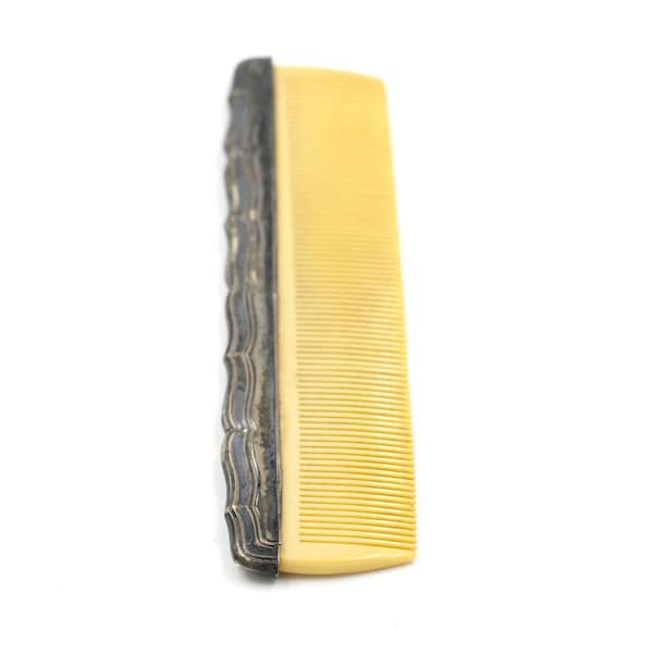 Vintage 800 Silver & Celluloid Comb  // 1920s Vanity Comb // Old Hollywood Accessory