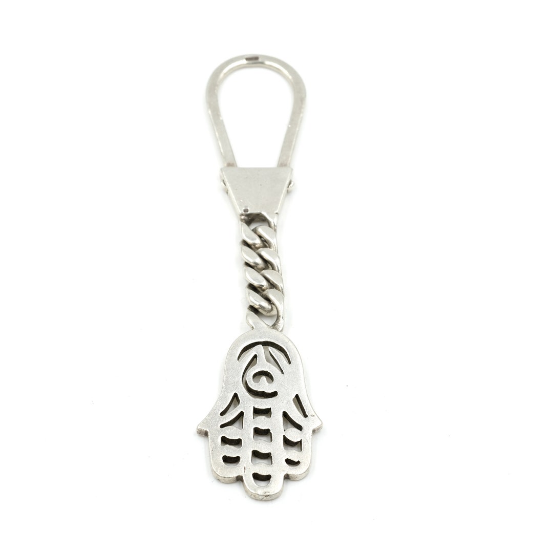 Hama Key Rings Vintage Large Sterling Silver Hamsa Key Chain ~5