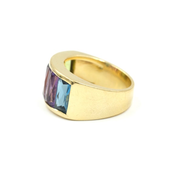 Vintage 18k Gold Rainbow Gemstone Ring // Vintage… - image 6
