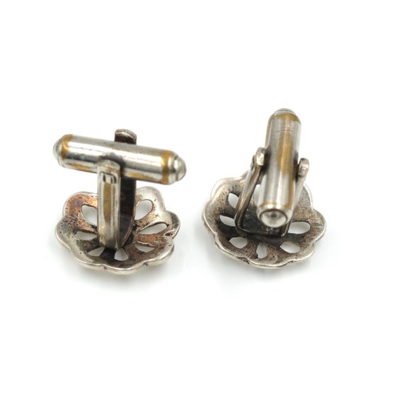 Sterling Sandcast Cufflinks  // Sandcast Flower C… - image 4