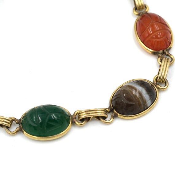 Vintage Admark Scarab 12k Yellow Gold Filled Brac… - image 3