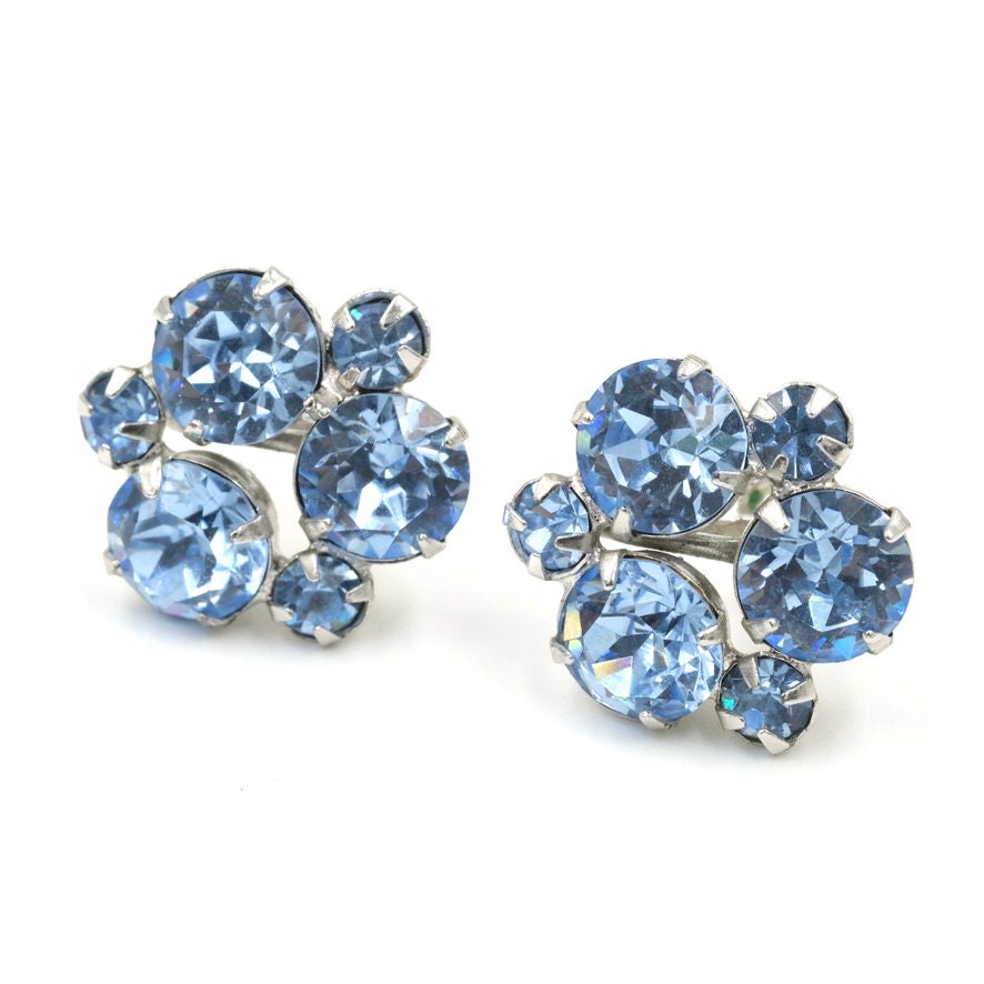 1960年代のヴィンテージラインストーンスクリューバックイヤリング