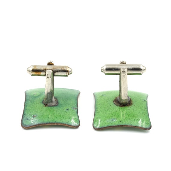 Vintage Enamel Cufflinks // Retro Cufflinks // St… - image 3