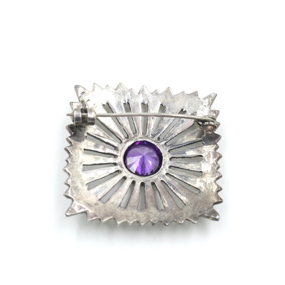 Vintage Marcasite and Sterling Silver Brooch // V… - image 4