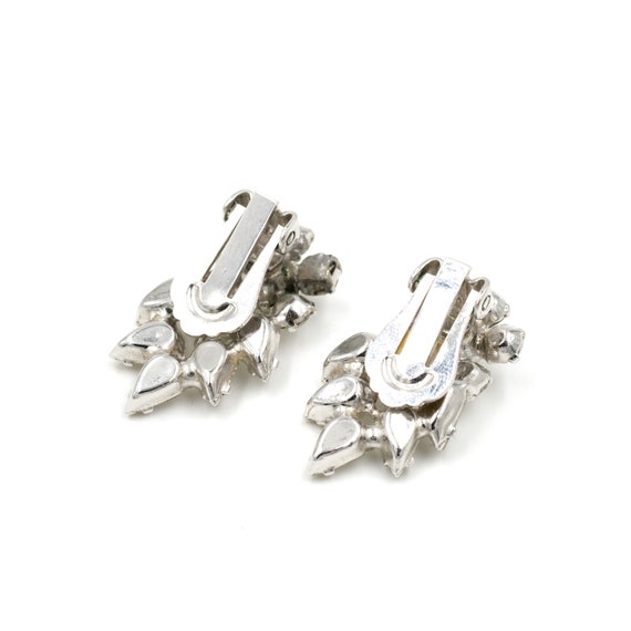 Vintage Rhinestone Clip Earrings // Retro Rhinest… - image 4