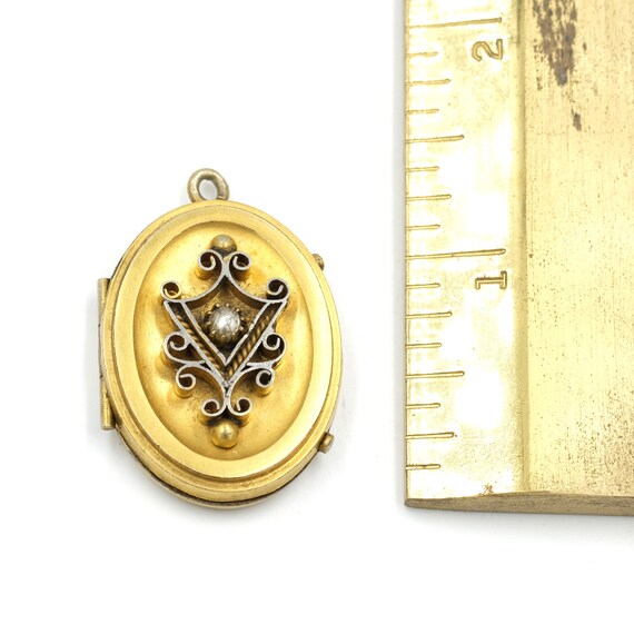 Victorian Gold Filled Seed Pearl Locket // Victor… - image 2