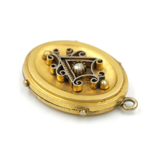 Victorian Gold Filled Seed Pearl Locket // Victor… - image 3