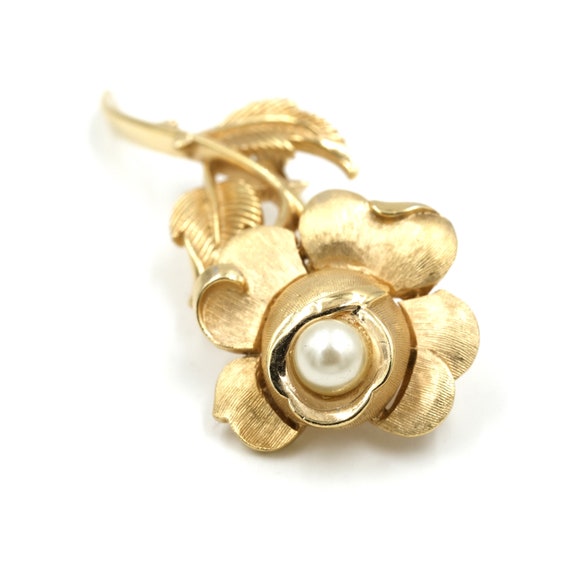 Vintage Trifari Rose Brooch // Vintage Trifari Fl… - image 2