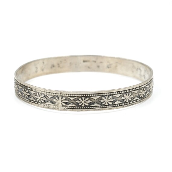 Classic Sterling 3mm Bead Bangle Bracelet main image 1