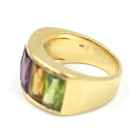 Vintage 18k Gold Rainbow Gemstone Ring // Vintage… - image 8
