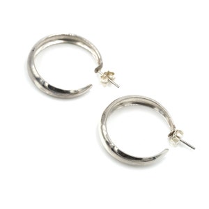 Vintage Sterling Silver Hoops 1.13" Diameter // Simple Hoops // Vintage Sterling Hoops // Vintage Hoops // Sterling Staple