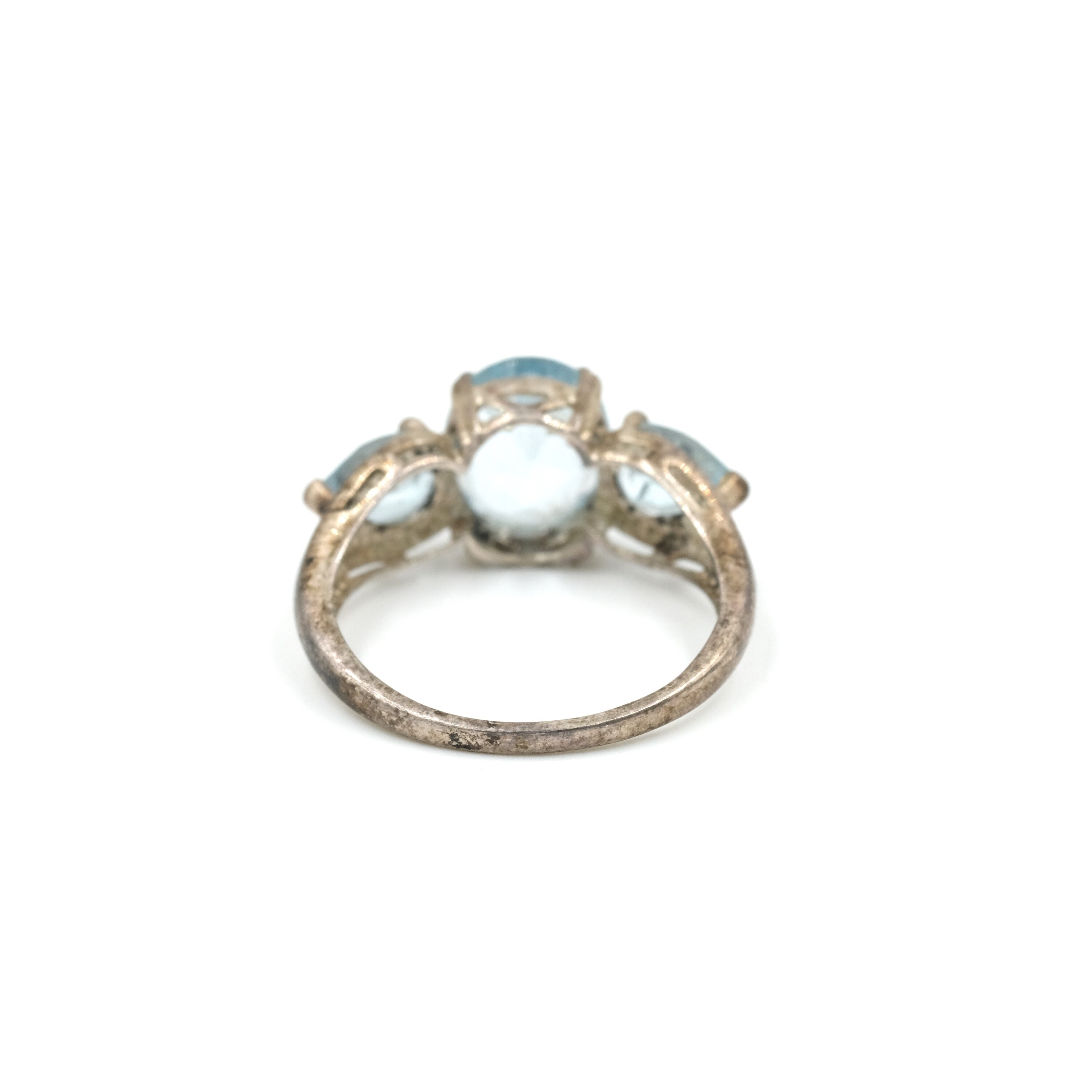 90s Blue Topaz & Sterling Silver Ring Size 7 // Vintage Gemstone ...