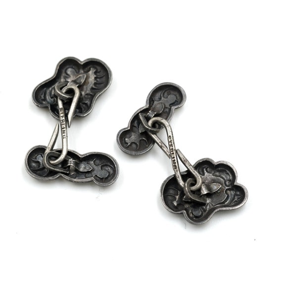 Antique Sterling Repousse Cufflinks  // Antique C… - image 3