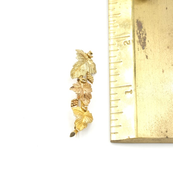 Vintage 14K Tri-Color Gold Leaf Brooch (4.14 gr) … - image 6
