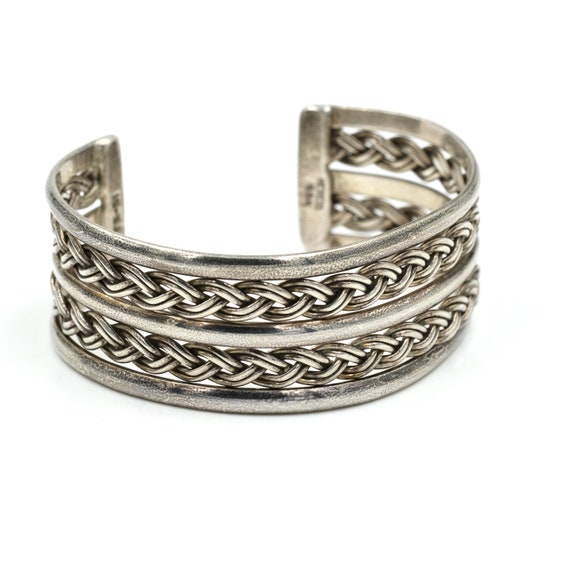 Taxco Braided Sterling Cuff Bracelet // Vintage T… - image 6