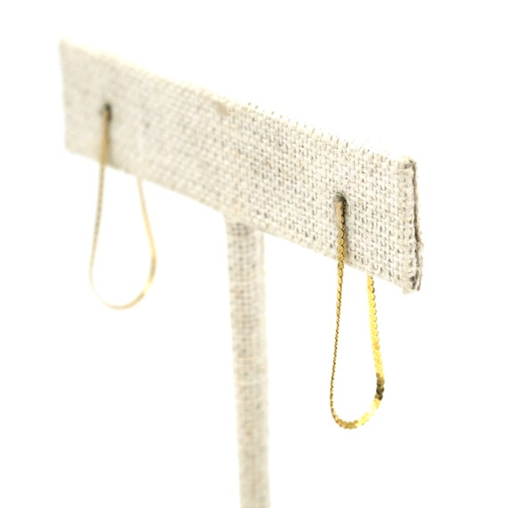 Vintage 14kt Chain Hoop Earrings // Delicate Chai… - image 5