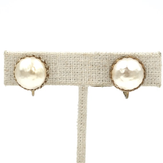 Mid Century Miriam Haskell "Pearl" Earrings // Cl… - image 6