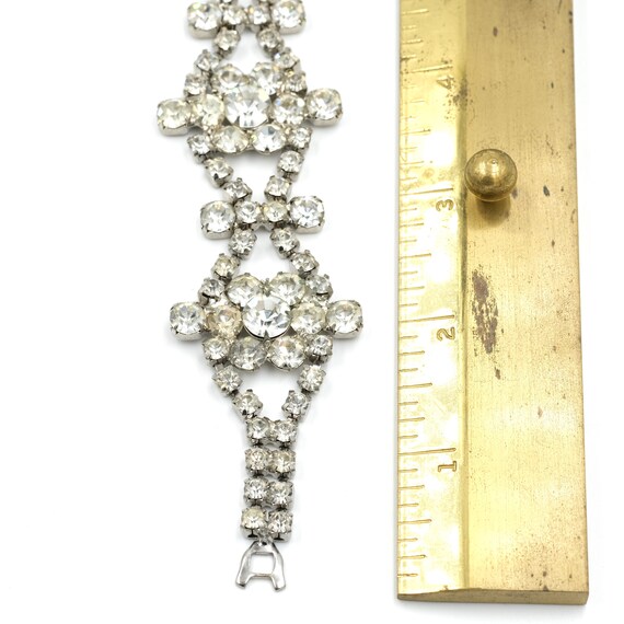 Rhinestone Statement Bracelet 7" // Rhinestone Br… - image 3
