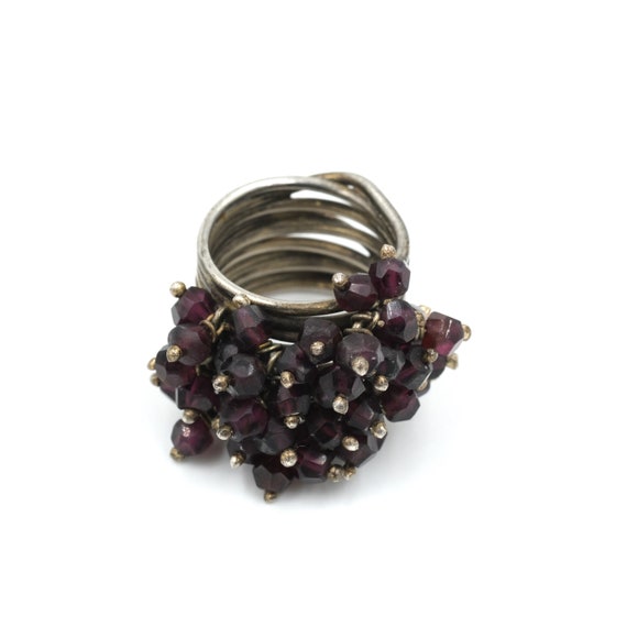 Size 7 // Vintage Garnet & Sterling Ring // Sterl… - image 7