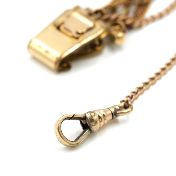 Antique Gold Filled Watch Chain with Fob // Victo… - image 5