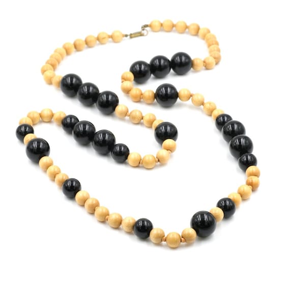 Vintage Miriam Haskell Signed Lucite & Wood Bead … - image 2