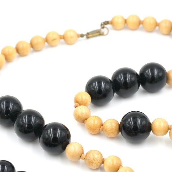 Vintage Miriam Haskell Signed Lucite & Wood Bead … - image 4