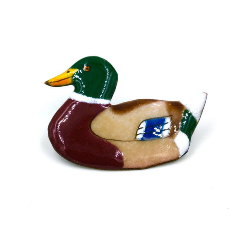 Enamel Duck Pin Vintage Duck Pin Vintage Lapel Pin Mallard Duck Pin