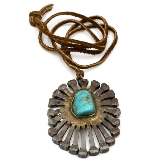 Folk Art Horseshoe Nail Necklace // Vintage Horses