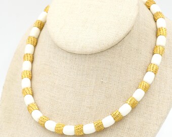 Vintage Trifari Gold Toned Necklace 15"- 16.5", 1960s Costume Jewelry