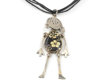 Vintage Hawaiian Articulating Girl Necklace 16.5"