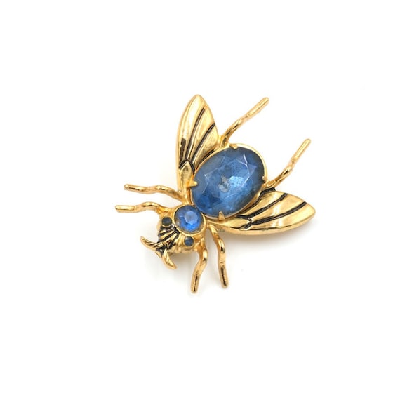 Mid Century Coro Rhinestone Bug Brooch 1.3"