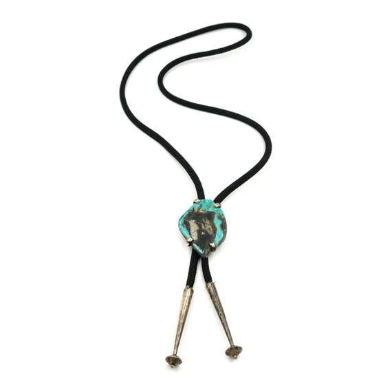 Sterling & Turquoise Bolo // Classic Vintage Bolo // … - Gem