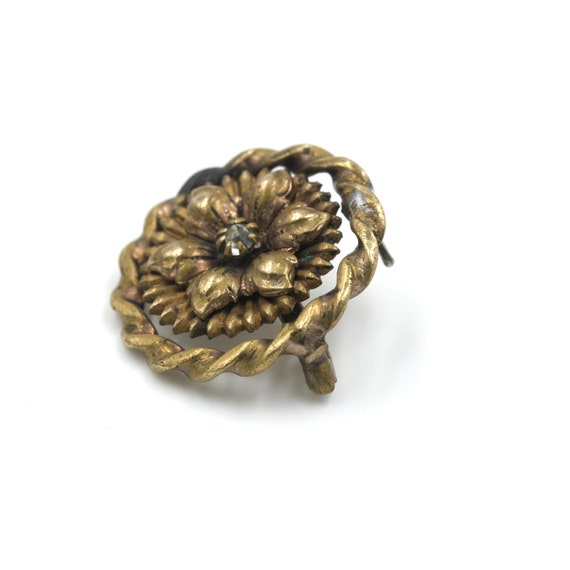 Antique Paste Rhinestone Flower Pin/Pendant // Ed… - image 2