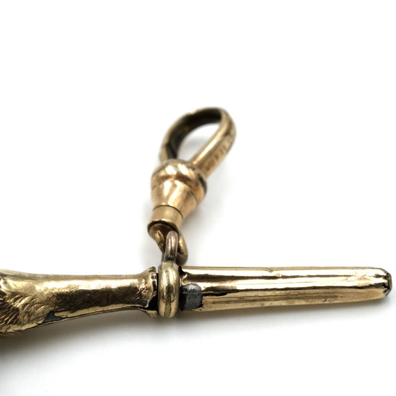 Antique Gilt Horse Hoof Watch Key Pendant // Vict… - image 7