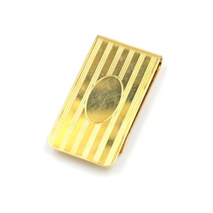 Vintage Gold Toned Money Clip 1.95&quot; // Vintage Gifts // Gifts for Him // Classic Style Vintage Accessory