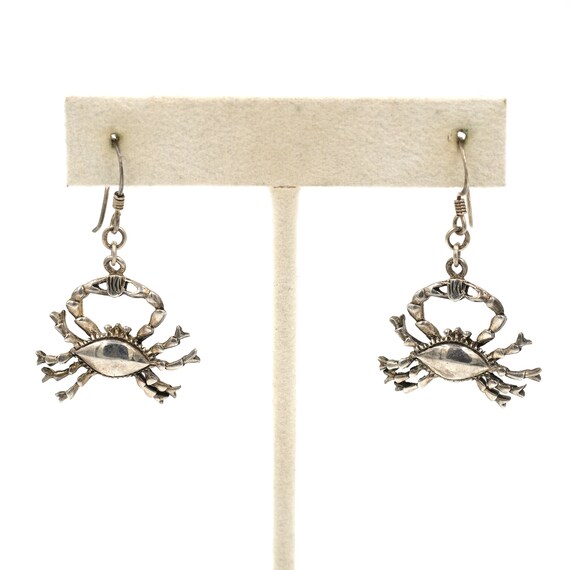 Sterling Crab Earrings // Vintage Crab Dangles //… - image 3