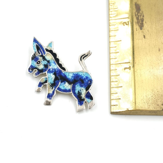 Vintage Taxco Enamel Donkey Brooch // Jerónimo Fu… - image 4