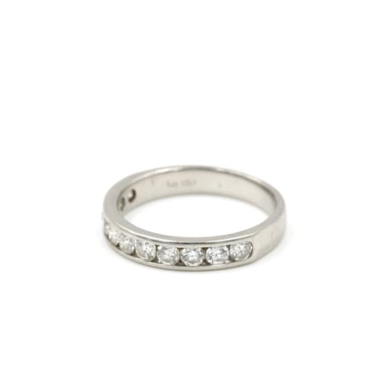 Platinum & Diamond Channel Set Band // Size 5.75 … - image 2