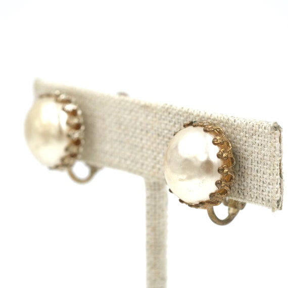 Mid Century Miriam Haskell "Pearl" Earrings // Cl… - image 2
