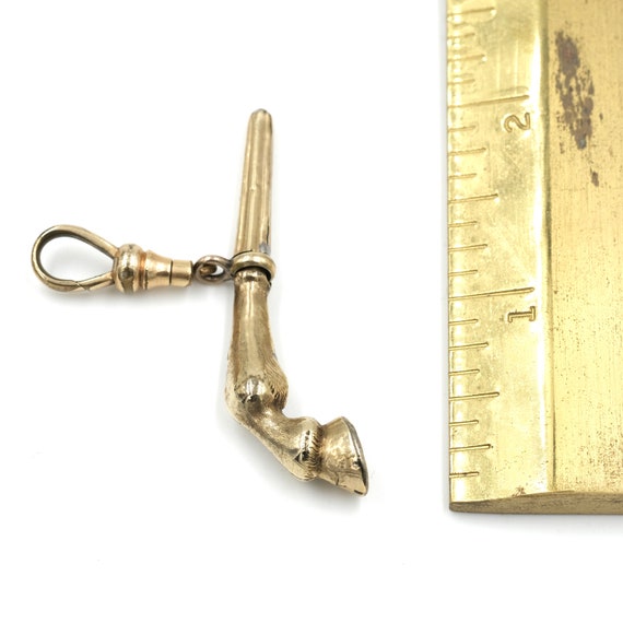 Antique Gilt Horse Hoof Watch Key Pendant // Vict… - image 8
