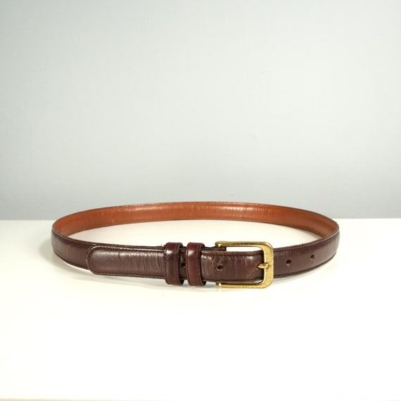 AS-IS Vintage Coach 1 Belt in Burgundy size 32 // Classic Leather