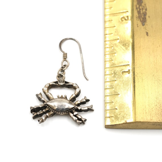 Sterling Crab Earrings // Vintage Crab Dangles //… - image 6