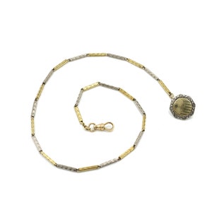 Vintage Gold Filled Mixed Metal Watch Chain 12.5"