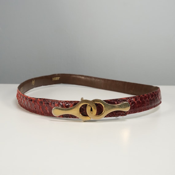 Vintage Snake Skin Belt (SM) // Made in France //… - image 1