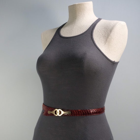 Vintage Snake Skin Belt (SM) // Made in France //… - image 3