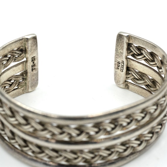 Taxco Braided Sterling Cuff Bracelet // Vintage T… - image 8