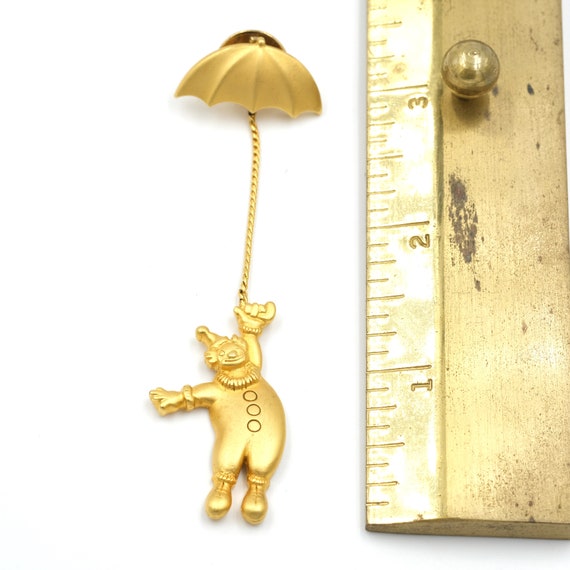 Vintage Clown Tack Pin - 3.4" Tall // Gold Tone P… - image 4